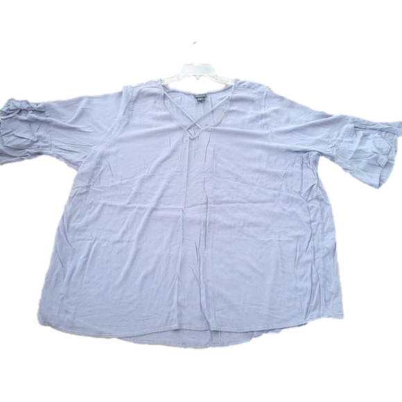 torrid Tops - Torrid Gray/Blue/Purple Boho Bell Sleeve Top Size 5 (5X)